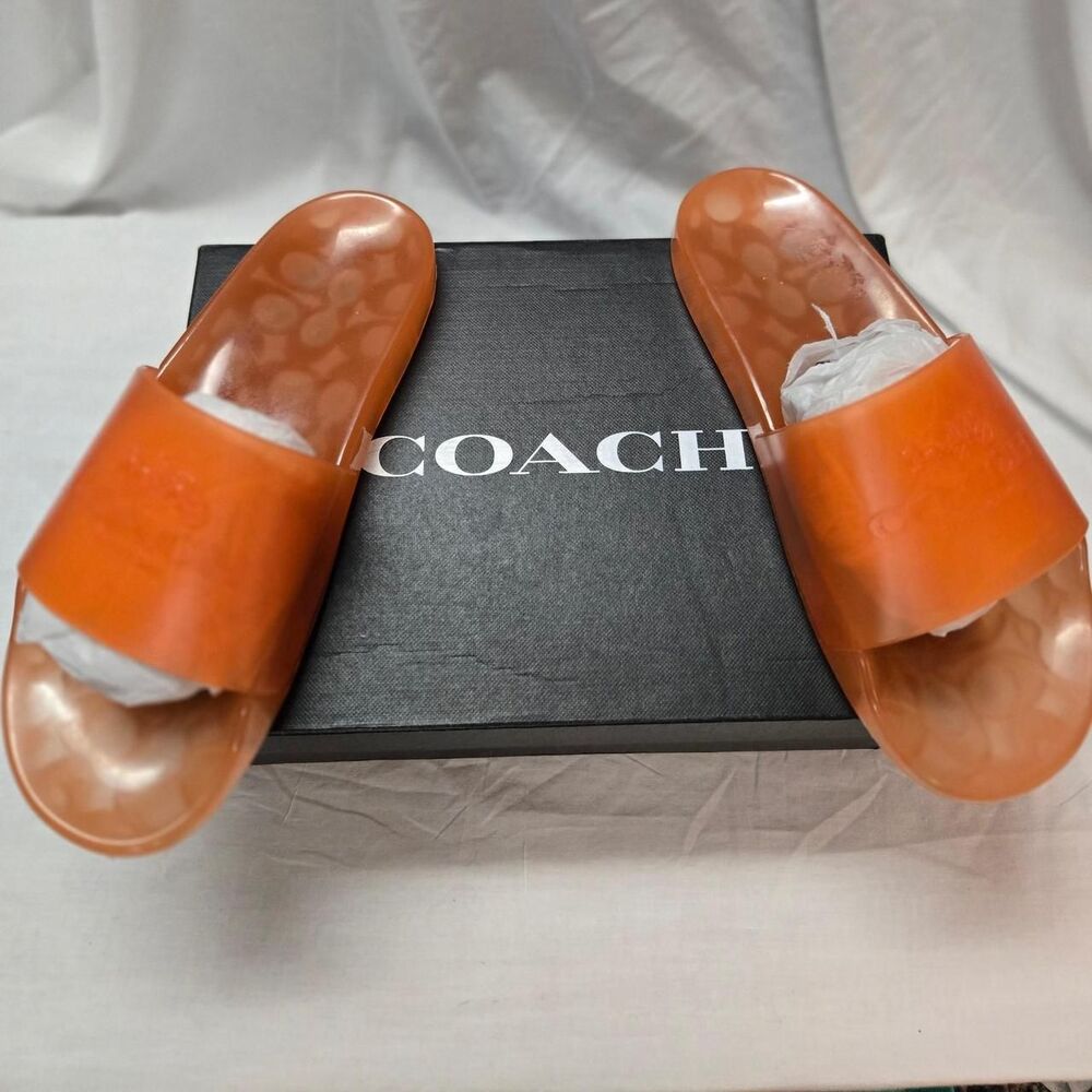 Coach Women's Orange Slides